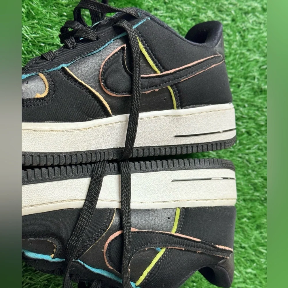 Nike Air Force 1 Low Black Pink Barely‎ Volt (GS)